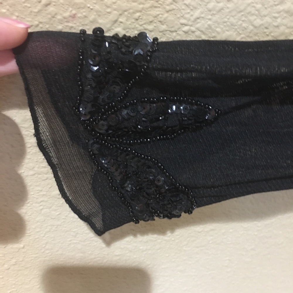 Handmade black soirée blouse from Egypt - Picture 4 of 8